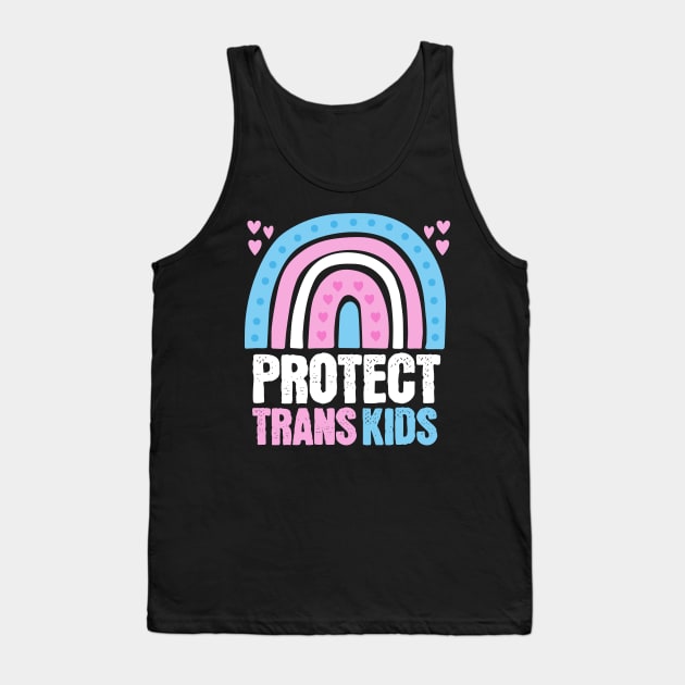 Protect Trans Kids Rainbow Queer Flag Tank Top by PUFFYP